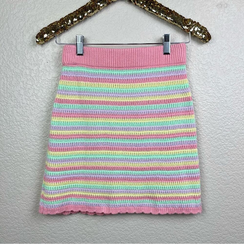 Wild Fable • Striped Crochet Mini Skirt